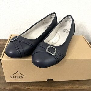Cliffs by White Mountain Women's Calming Ballet Flats Navy Size 8 New‎ In Box